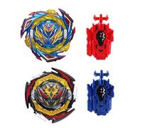 Wotean Gyroscope Turbos Kit toupie de Combat 4D Arena Metal Fusion avec Lanceur de Bataille, Coffret Cadeau pour Enfants(187+180)