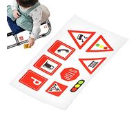 WOTEG panneau signalisation - Autocollants mignons pour panneaux signalisation routière, panneaux signalisation routière, éducation, autocollants muraux pour enfants,