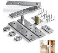 Wotendy Charnière de Porte Cachéeen en Acier Inoxydable, Argent | Heavy Duty Charnière Porte Pivotante à 360 Degrés, Charge de 136 kg, pour Portes Secrètes Invisible, Bibliothèques