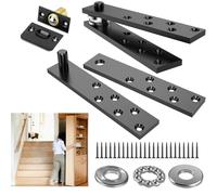Wotendy Charnière de Porte Tournante, Charnière Porte Cachée Robuste en Acier Inoxydable, Charnières de Porte à Rotation à 360 Degrés pour Porte Secrète Porte D'Armoire et Placard, Noir
