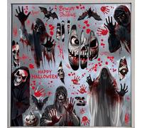 Wothfav Autocollants de Fenêtre Halloween, 9 Motifs Mignons et Effrayants, Main Fantôme Lumineuse, PVC Autocollant Auto-Adhésif Amovible, Pour Maison Hantée Intérieur et Extérieur