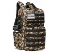 Wotony Sac à dos tactique militaire pour homme - Étanche - Sac d'assaut de 3 jours avec porte-bouteille d'eau (feuilles d'érable jaunes, 30 l)