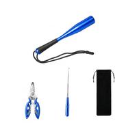 Wotrilw 3 Pièces Kit d'Outils de Pêche, Outil de Pêche avec Pince de Pêche, Dégorgeoir et Sac de Rangement, pour Truite, Brochet, Poissons Carnassiers et Pêche en Extérieur