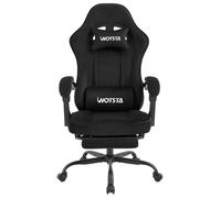 WOTSTA Massage Chaise Gaming Tissu avec Coussin en éponge Haute densité, Siege Gamer avec Repose-Pieds, Fauteuil Gamer pour Adultes Kids,Chaises de Bureau Capacité de Charge 120 kg