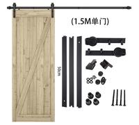 WOTTES 152CM/5FT Quincaillerie De Porte Coulissante Kit Porte Coulissante Rail pour système de quincaillerie à célibataire porte