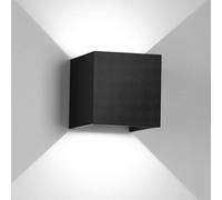 WOTTES 7W Appliques Murales Intérieur/Extérieur Blanc Froid 6000K LED Lampe Murale Angle Éclairage Réglable Luminaire Mural Étanche IP65 pour Couloir Salon Chambre (Noir 1Pcs)