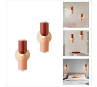 WOTTES Applique Murale Intérieur Moderne 2pcs, 2 têtes E27 Lampe Murale Scandinavie Décoration pour Chambre Salon, Rouge + Rose