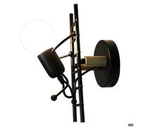 WOTTES Créative Applique Murale Petit Gens de Fer, Lampe de Mur Style Simple Industrielle Lumière Interieur Enfant Cuisine Noir