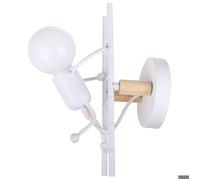 WOTTES Créative Applique Murale Petit Gens de Fer, Lampe de Mur Style Simple Industrielle Lumière Interieur Enfant Cuisine Blanc