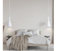 WOTTES Lot de 2 Lustres Suspensions Rétro Luminaire Moderne Style Instrument de musique Plafonnier E27 Métal Blanc (Style A)