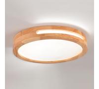 WOTTES Plafonnier Led, Plafonnier Bois, Plafonnier Chambre, 6000k 24w ø40cm LumièRe Froide, Convient Pour Les Chambres, Salles De Bains, Salons Et Couloirs