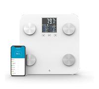 WottoCare - Balance Numérique Professionnelle Intelligente IMC, Analyse 18 Mesures : Poids, Graisse Corporelle, Musculaire, Écran Pro de la Balance de Salle de Bain, Mémoire 9 Utilisateurs, Blanche