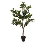 WOTZOV Arbre Artificiel Oranger en Pot De 120 Cm (3,9 Pi) - Plante Artificielle Réaliste pour La Maison Ou Le Bureau