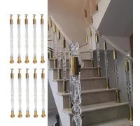 WOTZOV Balustres de Rampe d'escalier en Acrylique, balustres d'escalier intérieurs Modernes, poteaux de Main Courante Ronds Transparents, kit de colonnes décoratives p,10 Pcs 80cm