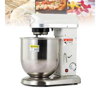 WOTZOV Batteur sur Socle électrique Robuste avec Bol en Acier Inoxydable - Batteur Professionnel 5 L avec 3 Vitesses réglables pour Boulangerie et Pizzeria，White 7L