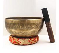 WOTZOV Bol Chantant népalais de 7 Tailles, Bol Chantant Bouddhiste himalayen, méditation, Yoga, Fengshui, Fait à la Main, décoration d'intérieur,One Color 22CM