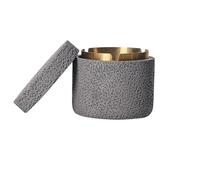 WOTZOV Cendrier en béton avec Couvercle en Acier Inoxydable pour Bureau, cendrier en Ciment, Support pour Fumeur, intérieur ou extérieur, décoration de Bureau ou de Maison,Gris