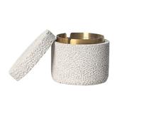 WOTZOV Cendrier en béton avec Couvercle en Acier Inoxydable pour Bureau, cendrier en Ciment, Support pour Fumeur, intérieur ou extérieur, décoration de Bureau ou de Maison,White