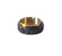 WOTZOV Cendrier en béton pour Usage intérieur ou extérieur, avec revêtement intérieur en Acier Inoxydable pour la décoration de la Maison ou du Bureau. Porte-Cendres pour Fumeur,Black