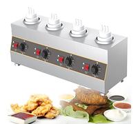 WOTZOV Chauffe-Plats Électrique pour La Restauration Et Les Traiteurs, 110 V/220 V, Idéal pour La Conservation des Confitures, du Beurre, du Fromage Et des Sauces À Fondue.，4Grid