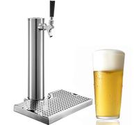 WOTZOV Colonne À Bière en Acier Inoxydable avec Bac D'Égouttement, Installation Facile pour Bar, Distribution Efficace De Bière, Jus Et Sodas