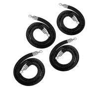 WOTZOV Corde De Guidage Robuste en Velours Noir pour La Gestion des Files D'Attente dans Les Hôtels Et Les Théâtres - Solution Haut De Gamme pour La Gestion des Événements Et De,4pack 400cm/157 in