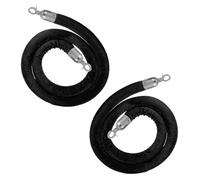 WOTZOV Corde De Guidage Robuste en Velours Noir pour La Gestion des Files D'Attente dans Les Hôtels Et Les Théâtres - Solution Haut De Gamme pour La Gestion des Événements Et De,2 Pack 350cm/138 in