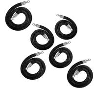 WOTZOV Corde De Guidage Robuste en Velours Noir pour La Gestion des Files D'Attente dans Les Hôtels Et Les Théâtres - Solution Haut De Gamme pour La Gestion des Événements Et De,6 Pack 80cm/31.5 in