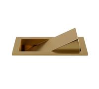 WOTZOV Couvercle de Poubelle à goulotte à déchets, Couvercle de Poubelle pivotant, Couvercle de Rabat d'équilibrage en Acier Inoxydable, œillet de Poubelle en Acier inoxyda，Or 29,5x19,5cm