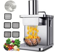 WOTZOV Hachoir et trancheuse électrique pour légumes - Hachoir-découpeur/râpe à légumes Professionnel de 200 W, Coupe-oignons Ultra-Rapide, Hachoir à Fruits - Lames incluses - Efficace et