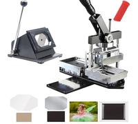 WOTZOV Machine À Badges, Kit De Création De Badges DIY - Kit De Fabrication De Badges Magnétiques Rectangulaires avec Machine À Badges À Bouton, Massicot Et 100 Composants - Idéal Po