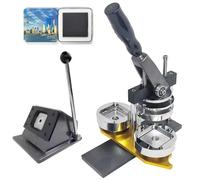 WOTZOV Machine À Badges, Machine À Boutons - Kit Professionnel De Boutons Magnétiques pour Réfrigérateur avec Massicot, 100 Consommables, Machine À Aimanter Photo DIY pour Badges Et