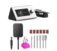 WOTZOV Machine À Limer Les Ongles 35 000 TR/Min, Ponceuse Électrique pour Manucure, Outil De Manucure avec Écran Tactile, Conçue pour Les Salons De Beauté Et Les Familles, Ensemble G，White Set