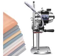 WOTZOV Machine de découpe de Tissu électrique avec affûtage Automatique et éclairage LED - Coupe-Tissu Industriel pour Cuir, Caoutchouc, Carton - 20 cm，12 in