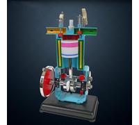 WOTZOV Modèle Réduit De Moteur À Essence Monocylindre À Quatre Temps, Démonstrateur De Combustion Interne avec Feu Clignotant Séquentiel, Instrument Pédagogique De Physique Thermique