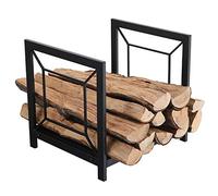 WOTZOV Petit Support à bûches de 40 cm (16 Pouces) pour intérieur/extérieur/Foyer, Porte-bûches de cheminée, Support de Rangement Portable en métal pour bûches d'allumage.