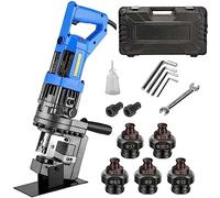 WOTZOV Poinçonneuse hydraulique électrique, Outil 1300 W/1800 W pour Acier, Fer, Aluminium, cuivre - Poinçonnage hydraulique Puissant pour profilés en U et cornières en Acier，1800W