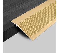WOTZOV Profilé de seuil de Porte intérieure en Alliage d'aluminium, 10 cm de Large, pour Joints de Sol et Finitions de parquet.，Gold 145cm/57in