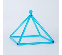 WOTZOV Pyramide chantante en Cristal Bleu Clair, Chakra sonore, Cadeau pour la méditation et la guérison par Le Son, avec percuteur Acrylique et Valise offerts,One Color 6 inch
