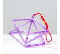 WOTZOV Pyramide chantante Violette en Cristal, Bol Chantant, Cadeau pour la méditation et la guérison par Le Son, avec percuteur Acrylique et Corde offerts,One Color 6 inch