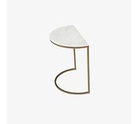 WOTZOV Tables Consoles gigognes en marbre pour Couloir, Table Console Semi-Circulaire, Tables d'appoint en métal, Table de Chevet pour Salon et Chambre à Coucher,White 40CM