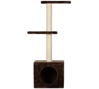 WOUAPY - Arbre à Chat Maya - Espace de Jeu et de Repos en Sisal et Fausse Fourrure - Poteau en Sisal à Griffer - 2 Plateaux pour Observer son Environnement - Taille Unique - Marron