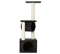 WOUAPY - Arbre à Chat Misty - Espace de Jeu et de Repos en Sisal et Fausse Fourrure - Poteaux en Sisal à Griffer - 2 Plateaux et 1 Niche pour Observer son Environnement - Taille Unique - Anthracite