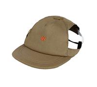 Wouapy - Casquette Baseball pour Chien - Casquette Originale et Stylée en Coton - Réglable par Elastiques - Protège du Soleil - T0 pour Tour de Tête Vertical de 22 à 28 cm - Beige