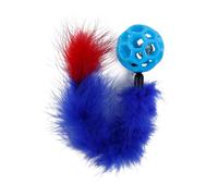 WOUAPY-Jouet pour chat balle et queue boa coloris bleu Wouapy - diamètre 4,8 cm