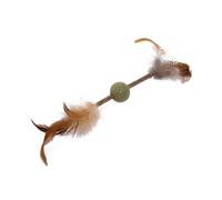 WOUAPY-Jouet pour chat coloris beige Wouapy boule à plumes matatabi - 20 x 3,8 x 38 cm