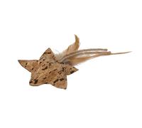 WOUAPY-Jouet pour chat étoile en liège avec plume 15x10 cm