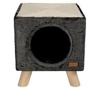 WOUAPY-Maison pilotis avec griffoir de coloris anthracite 30 x 30 x 35 cm