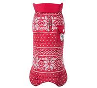 Wouapy Manteau "Doudoune Jacquard Rouge" De Wouapy En Taille Xl, La Doudoune Qui Protège Votre Chien Des Intempéries Pour Chien
