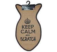 Wouapy - Tapis Griffoir pour Chat - Tapis Poisson en Sisal - Tapis a Gratter - Design & Tendance - Inscription « Keep Calm and Scratch » - Gris Anthracite